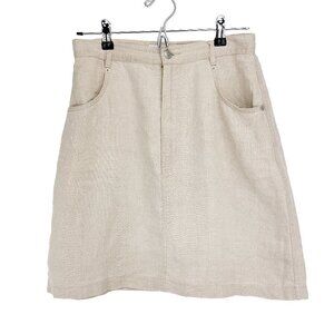 INWEAR Knee Length Linen Two Pockets Belt Loops Sand Beige Skirt US‎ 8